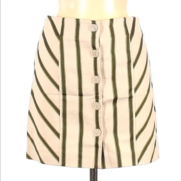 4 for $25 INTERMIX Cotton Stripe A-line Skirt - Picture 2 of 3